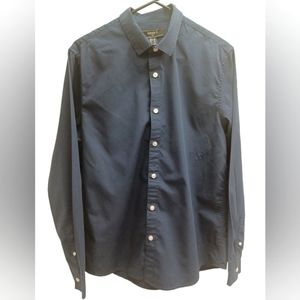 Forever 21 Shirt Long Sleeve Men Size M Navy Blue